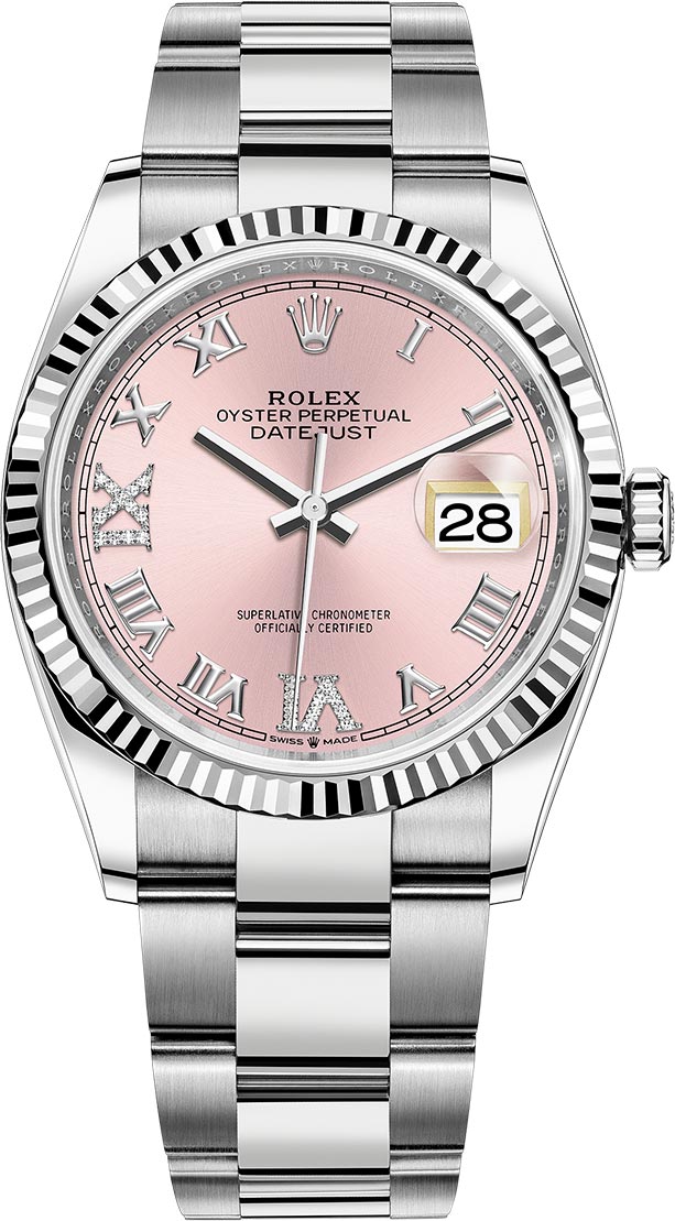 udsagnsord Vores firma Vi ses 2022 Rolex Datejust 36mm Pink Diamond Dial on Oyster 126234