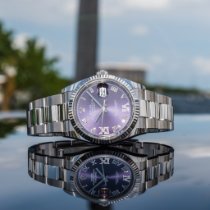 Unworn 2022 Rolex Datejust 36mm Purple Diamond Dial Roman Numerals 126234