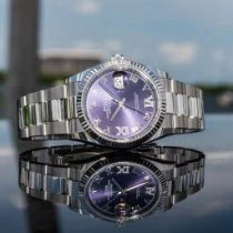 Unworn 2022 Rolex Datejust 36mm Purple Diamond Dial Roman Numerals 126