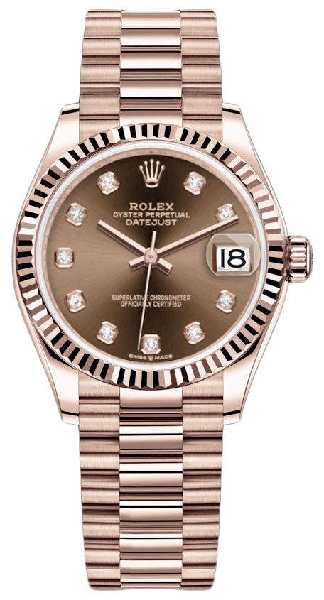 Rolex Datejust 31mm chocolate diamond rose gold