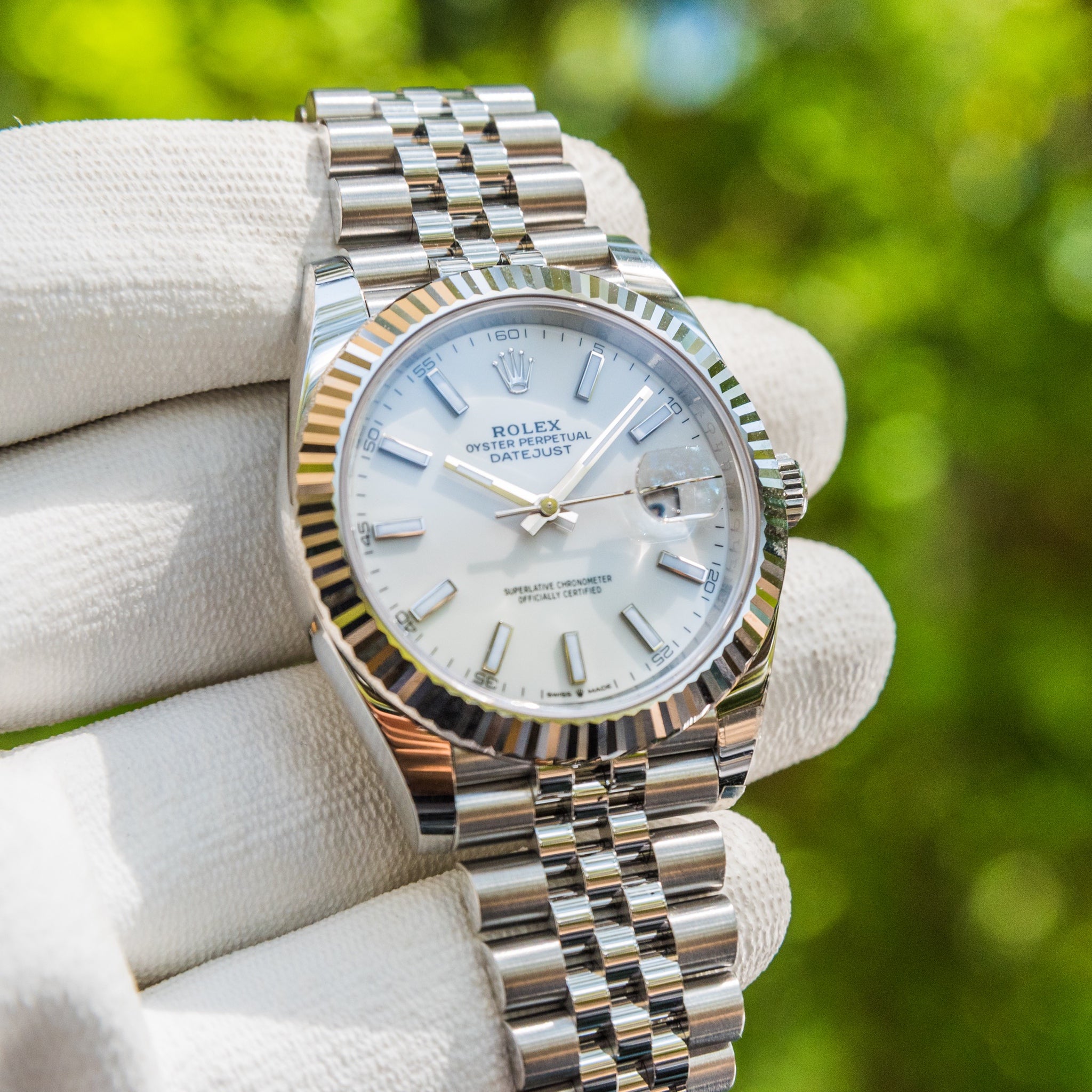 2022 Datejust 41mm white stick on jubilee 126334