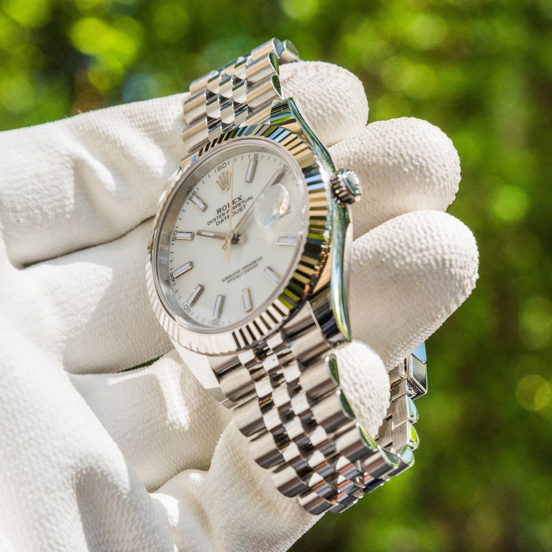Unworn 2022 Datejust 41mm white stick on jubilee 126334