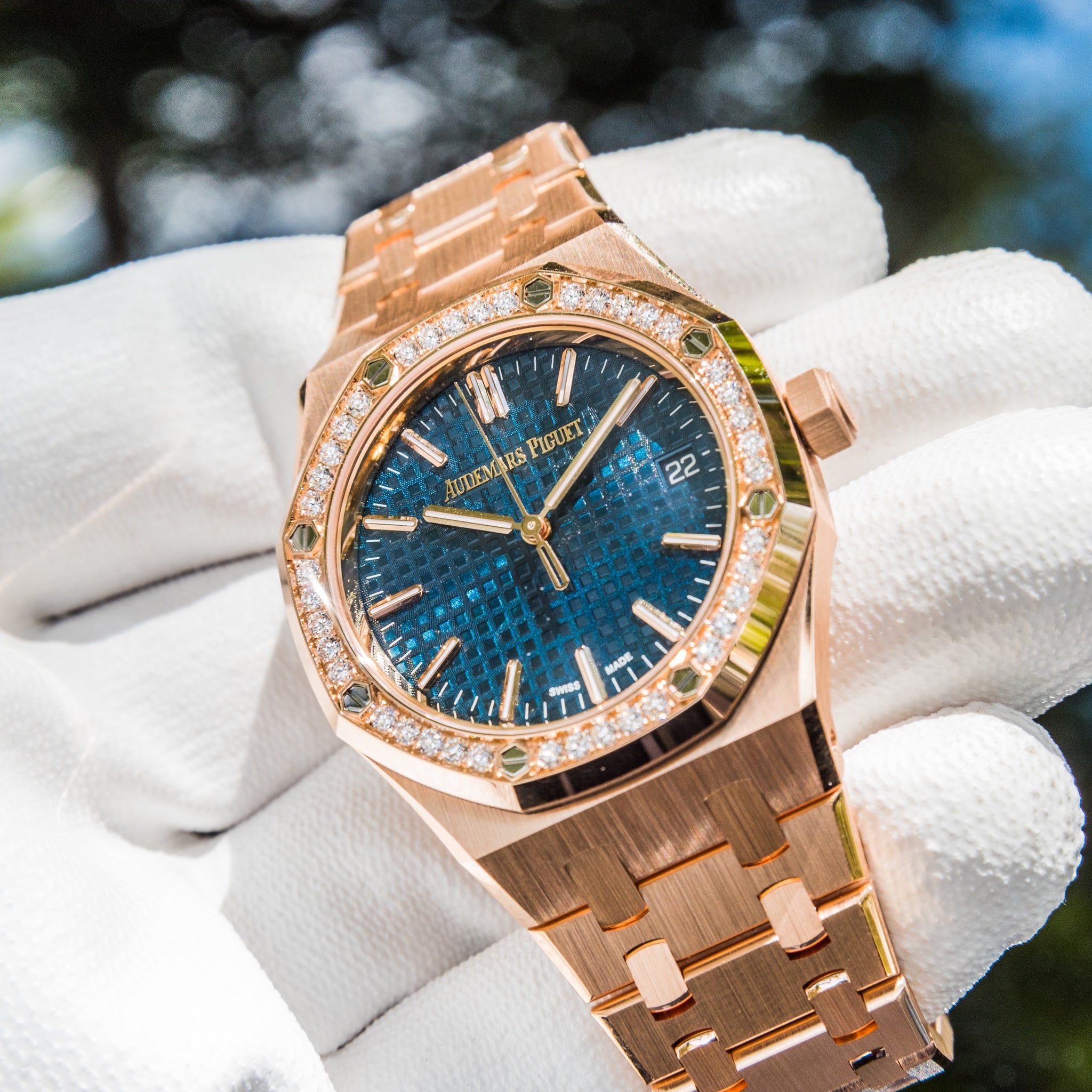 Audemars Piguet 2022 Royal Oak Selfwinding 50th Anniversary Blue Dial 15551OR