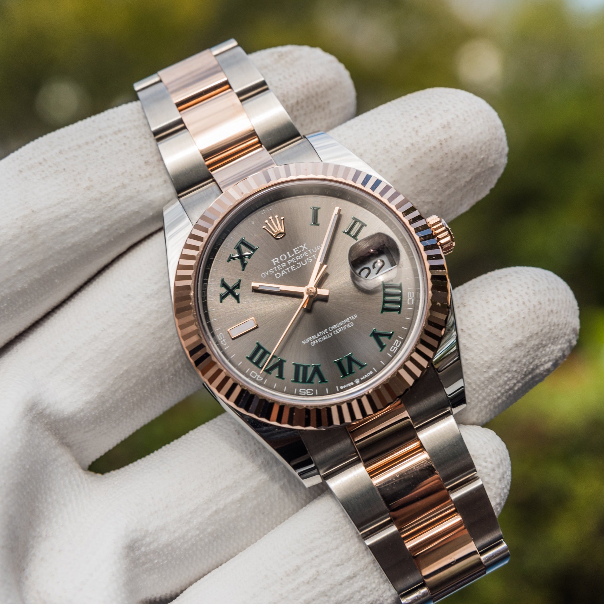 2022 Datejust 41mm Wimbledon fluted Bezel Oyster Bracelet 126331