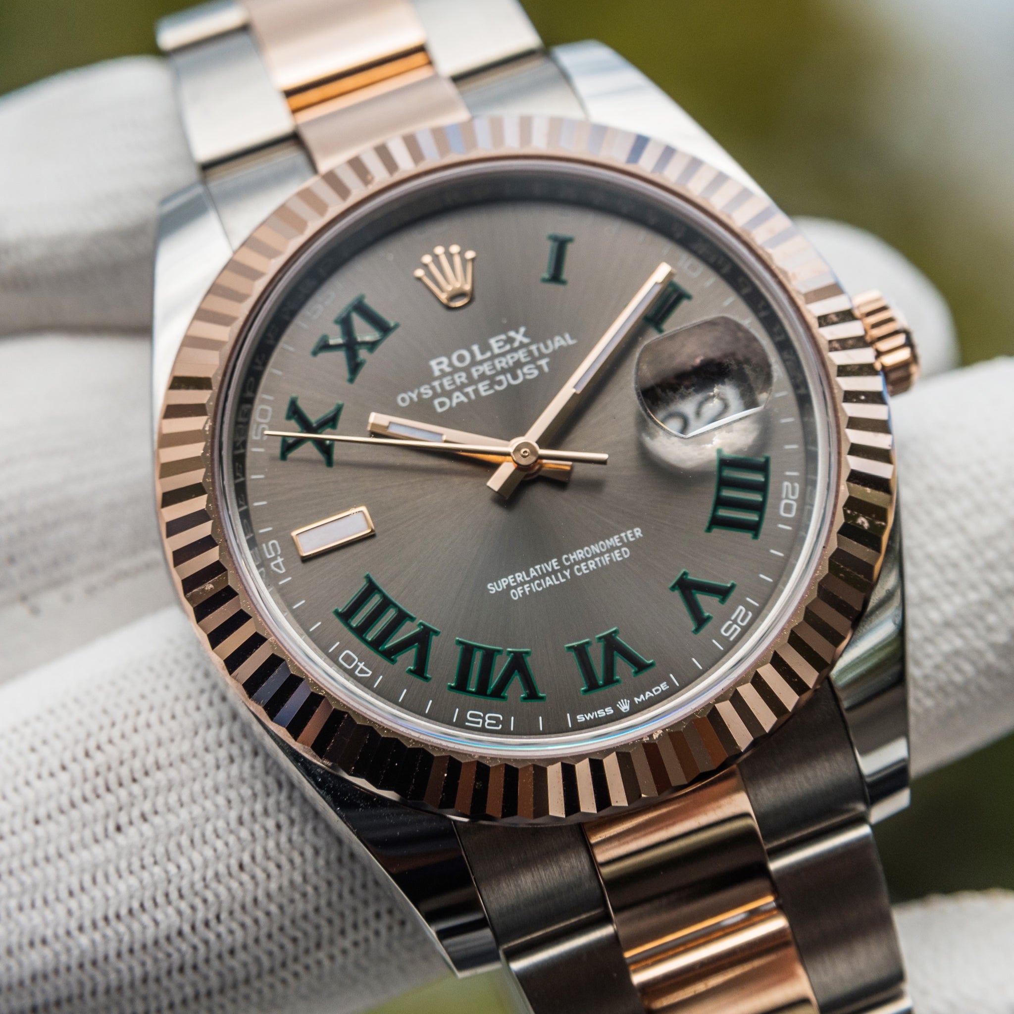 2022 Datejust 41mm Wimbledon fluted Bezel Oyster Bracelet 126331