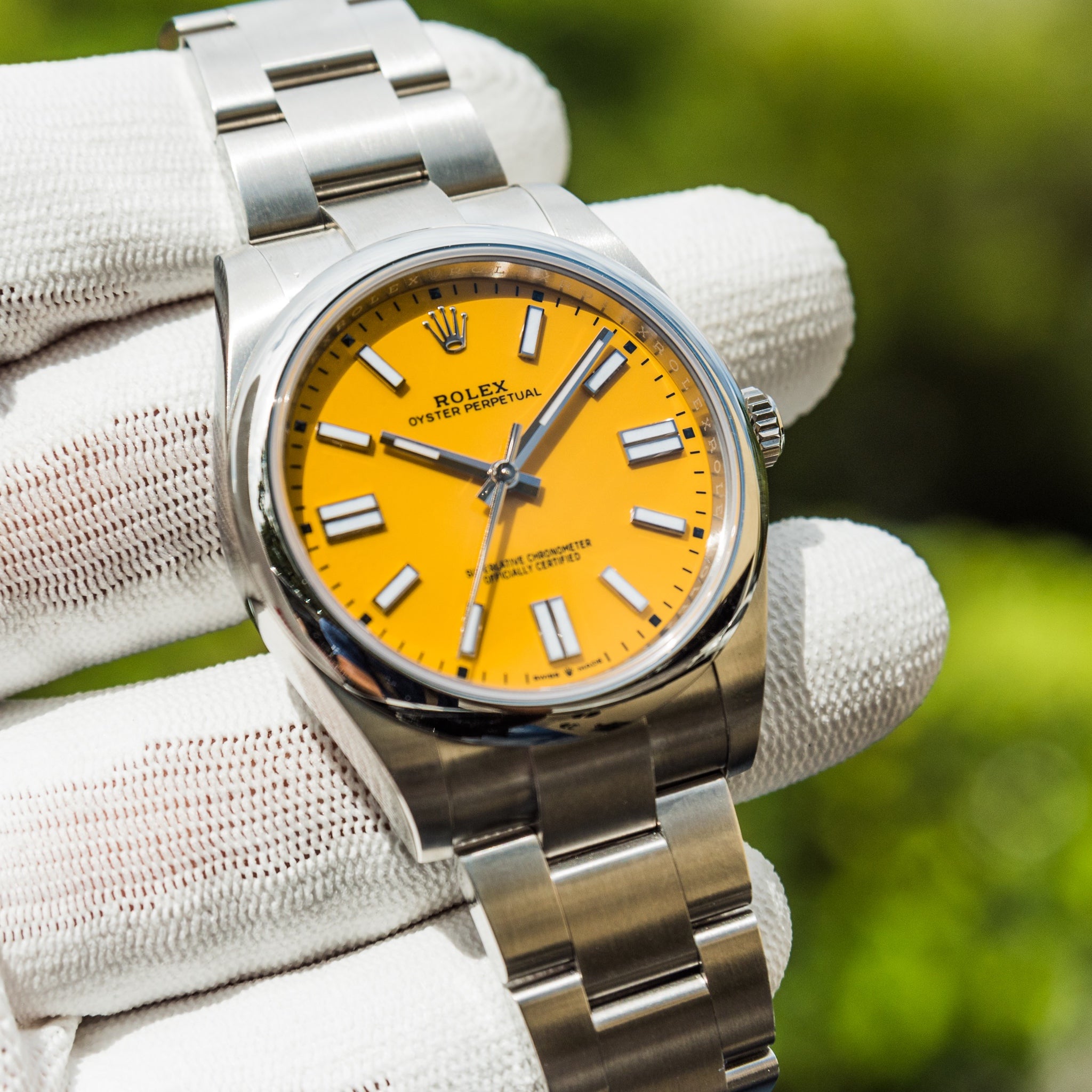 Rolex 2021 Oyster Perpetual 41mm Yellow Dial 124300