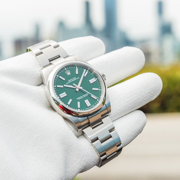 Rolex oyster perpetual green dial 41mm Clearance
