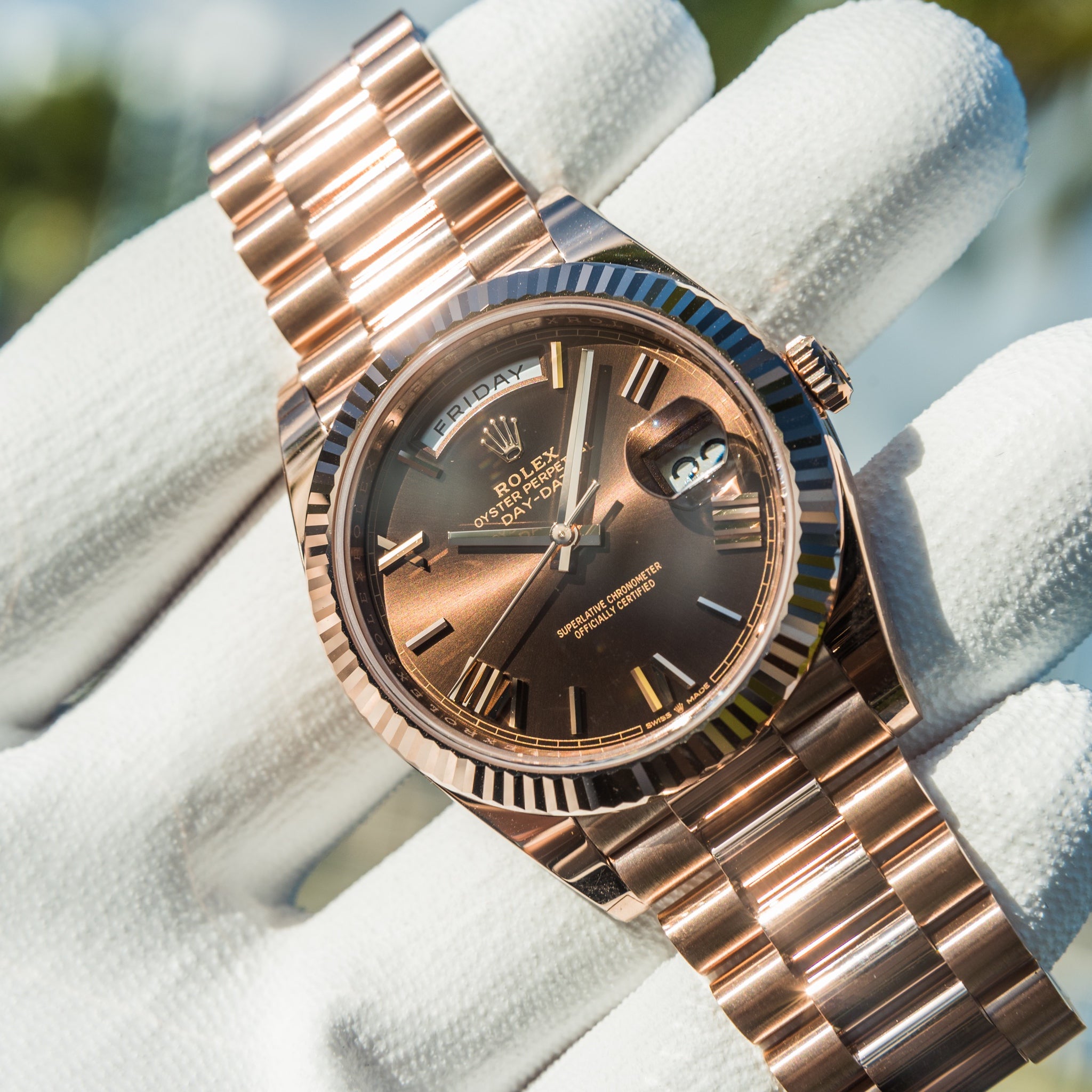 Rolex 2023 Day-Date 40mm Chocolate Dial 228235