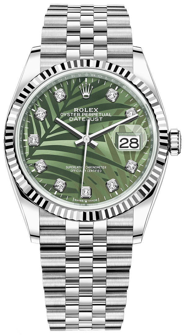 2022 Rolex Datejust 36mm Palm 126234 Diamond dial