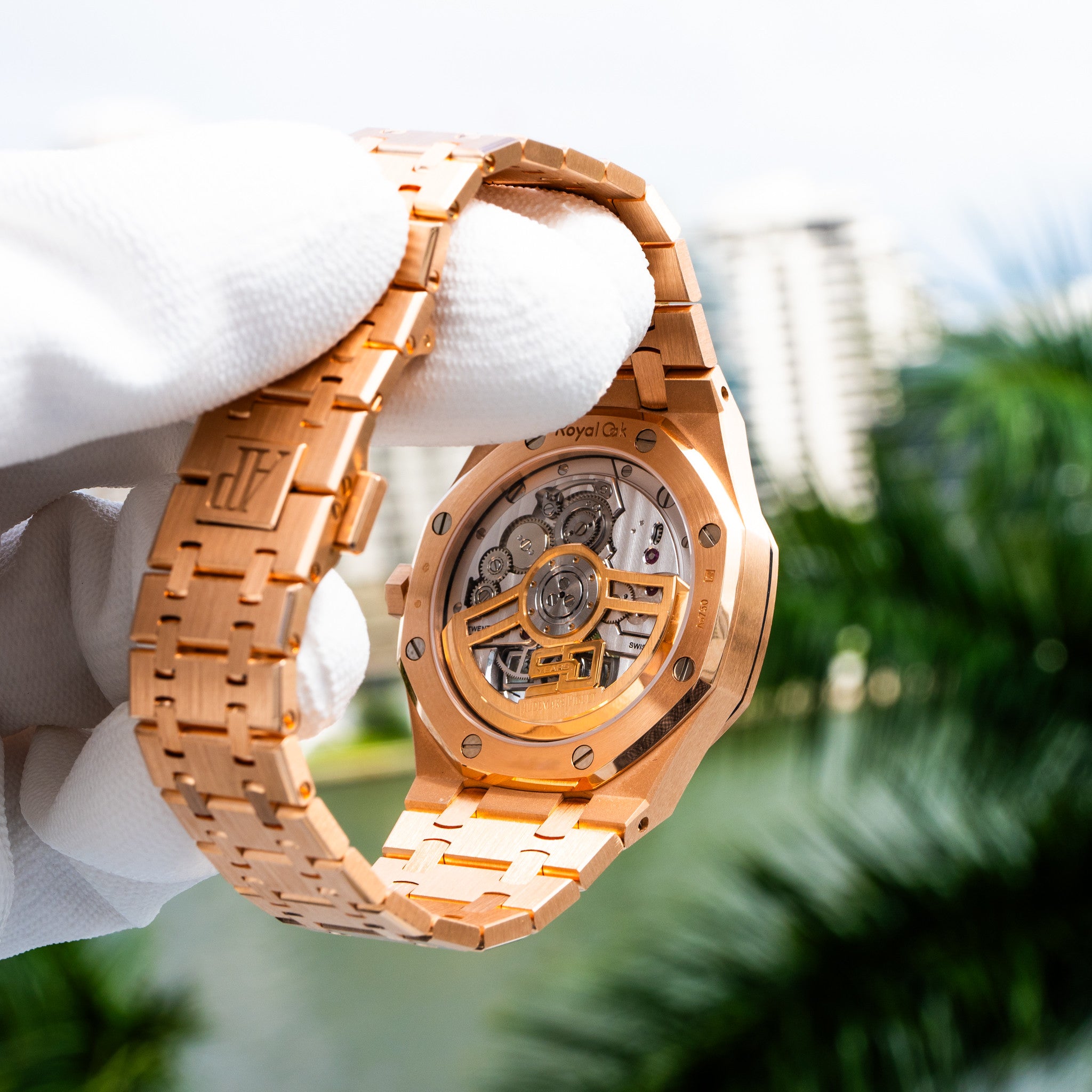 Audemars Piguet Royal Oak Rose Gold Blue Dial 50th Anniversary