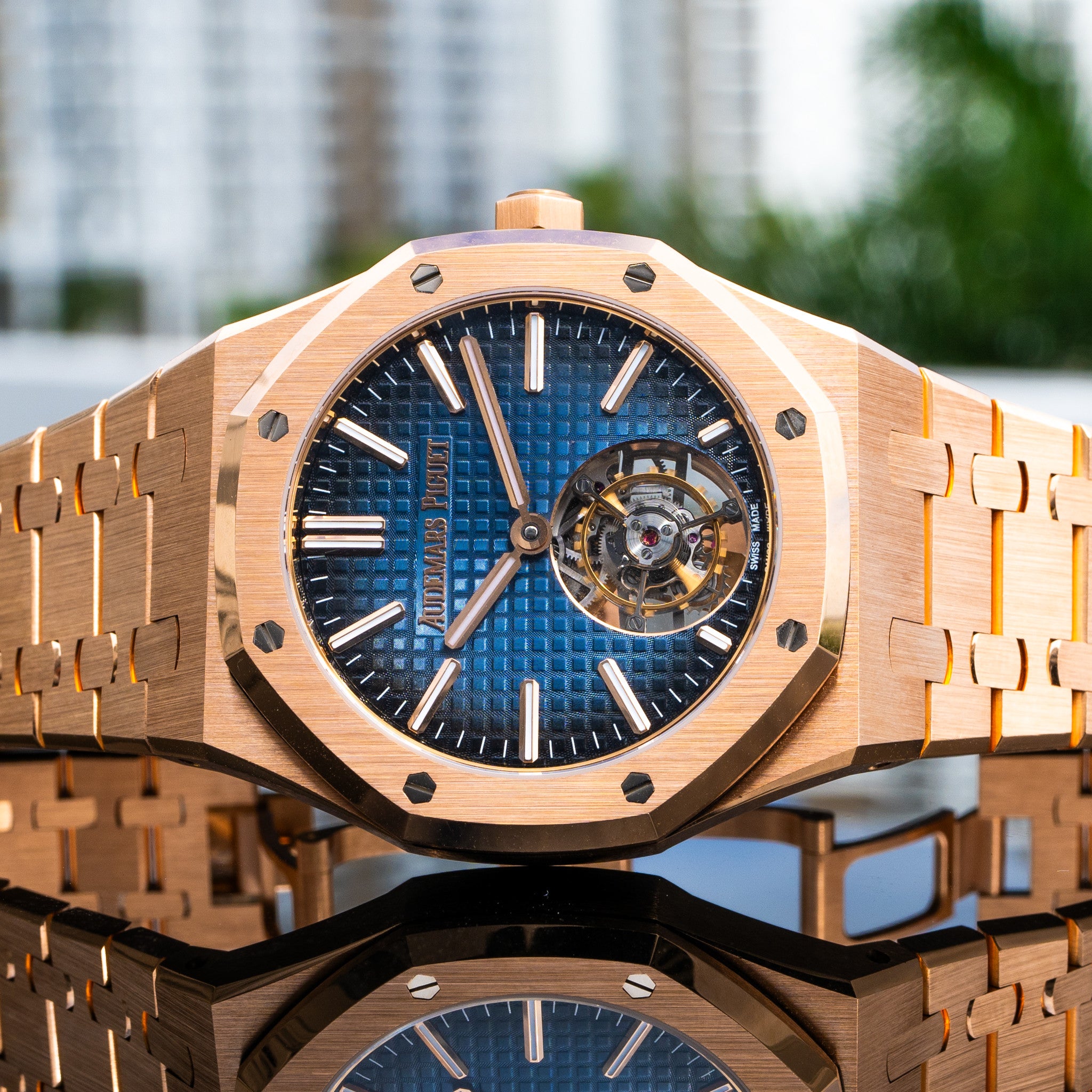 Audemars Piguet Royal Oak Rose Gold Blue Dial 50th Anniversary