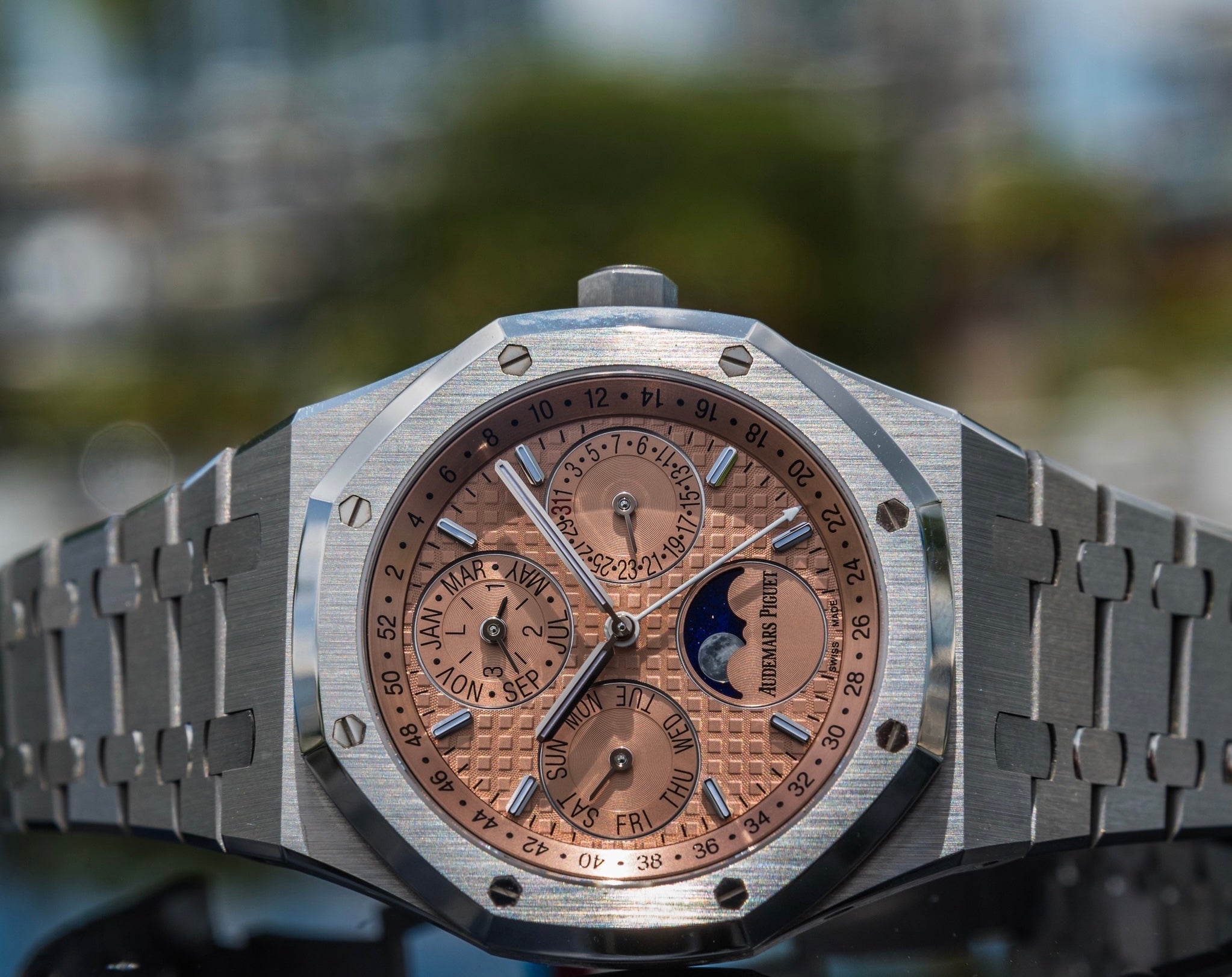 2021 Audemars Piguet Royal Oak Perpetual Salmon Dial 26615TI