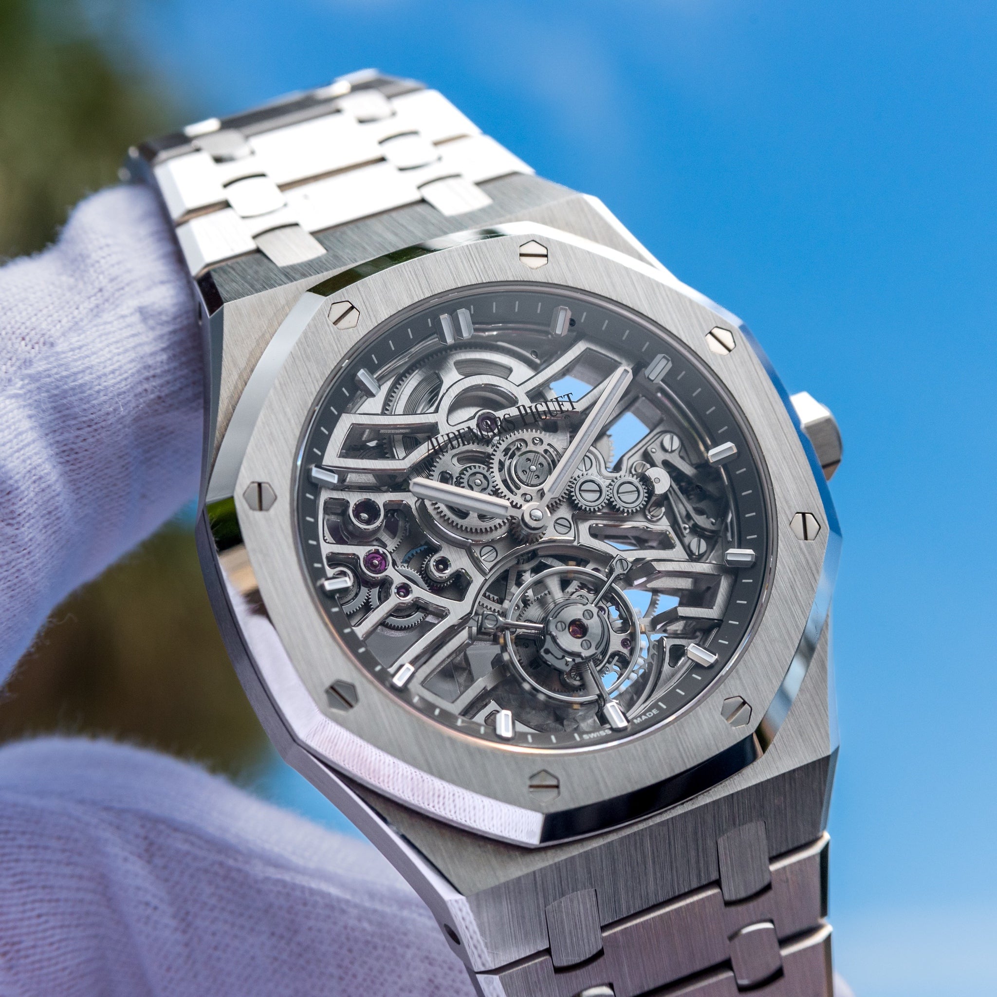 Audemars Piguet Royal Oak Steel Flying Tourbillon Squelette Skeleton Dial 26735st