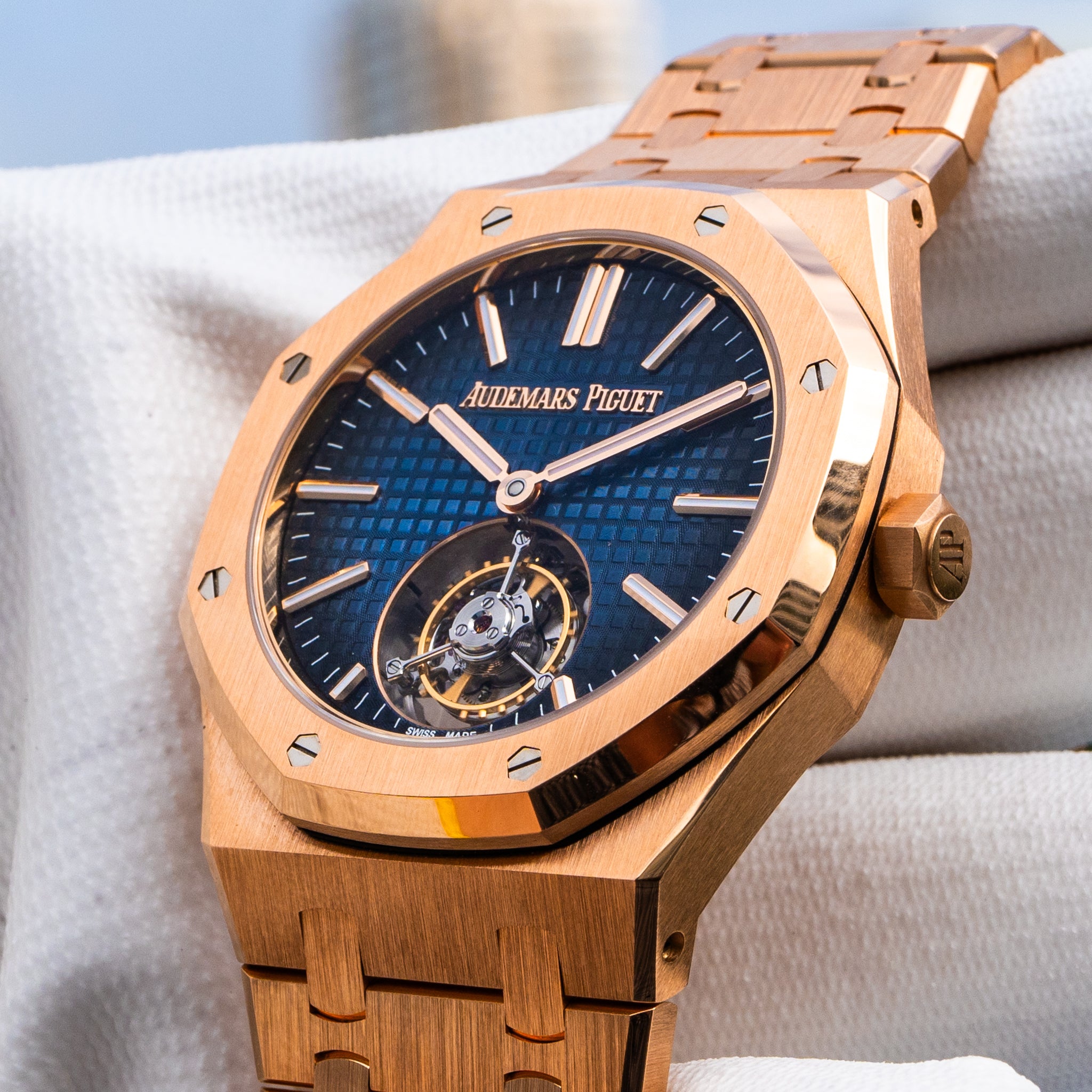 Audemars Piguet Royal Oak Rose Gold Blue Dial 50th Anniversary