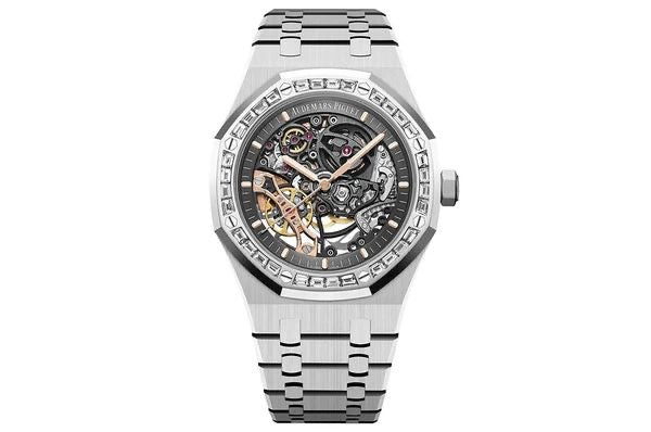 Audemars Piguet Royal Oak Double Balance Wheel Openworked White Gold Baguette Bezel 15412BC