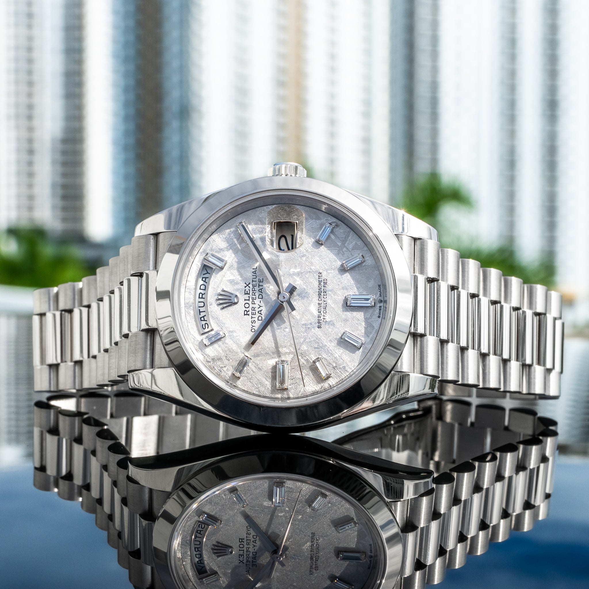 2019 Rolex 228206 Day-Date Platinum Meteorite 40mm