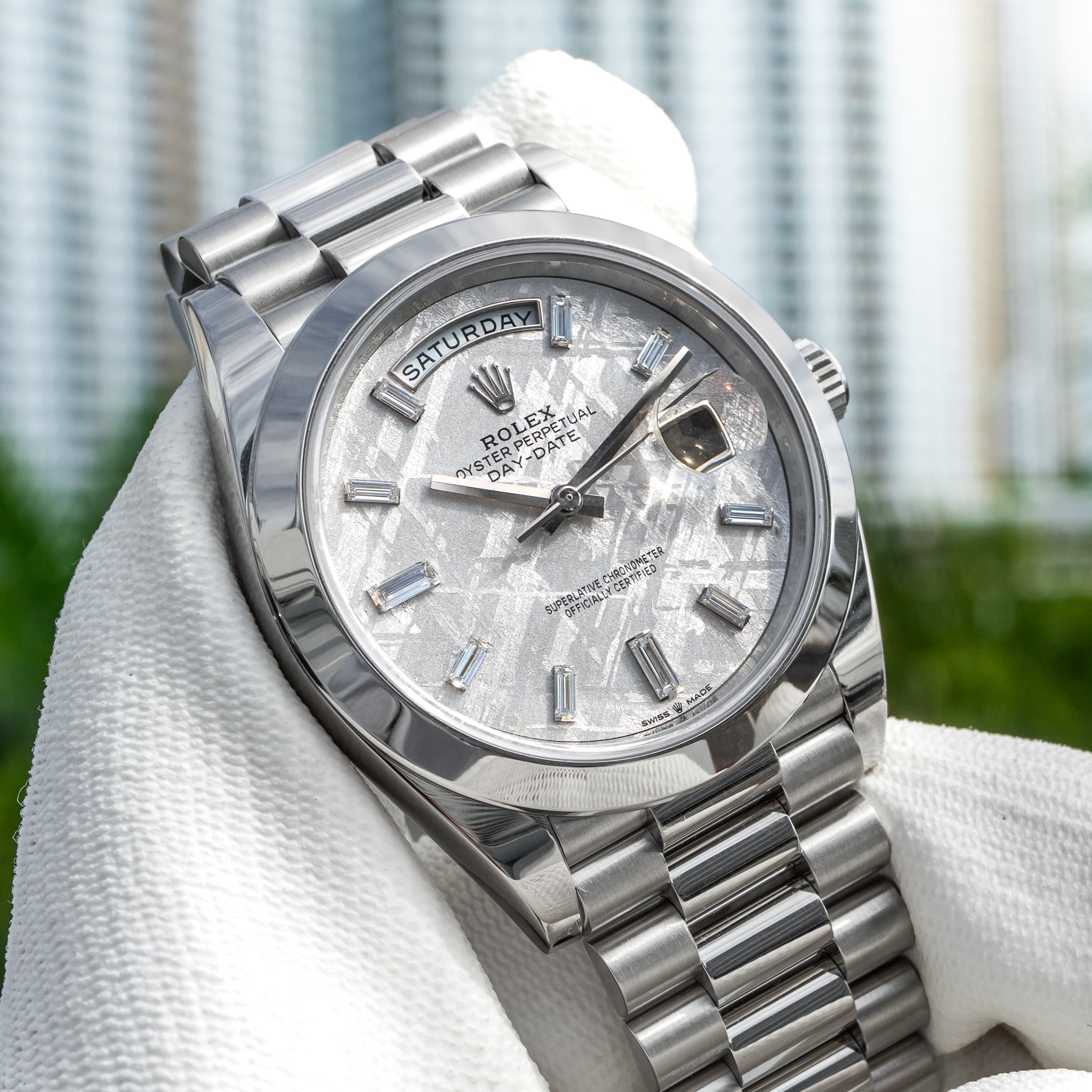 2019 Rolex 228206 Day-Date Platinum Meteorite 40mm