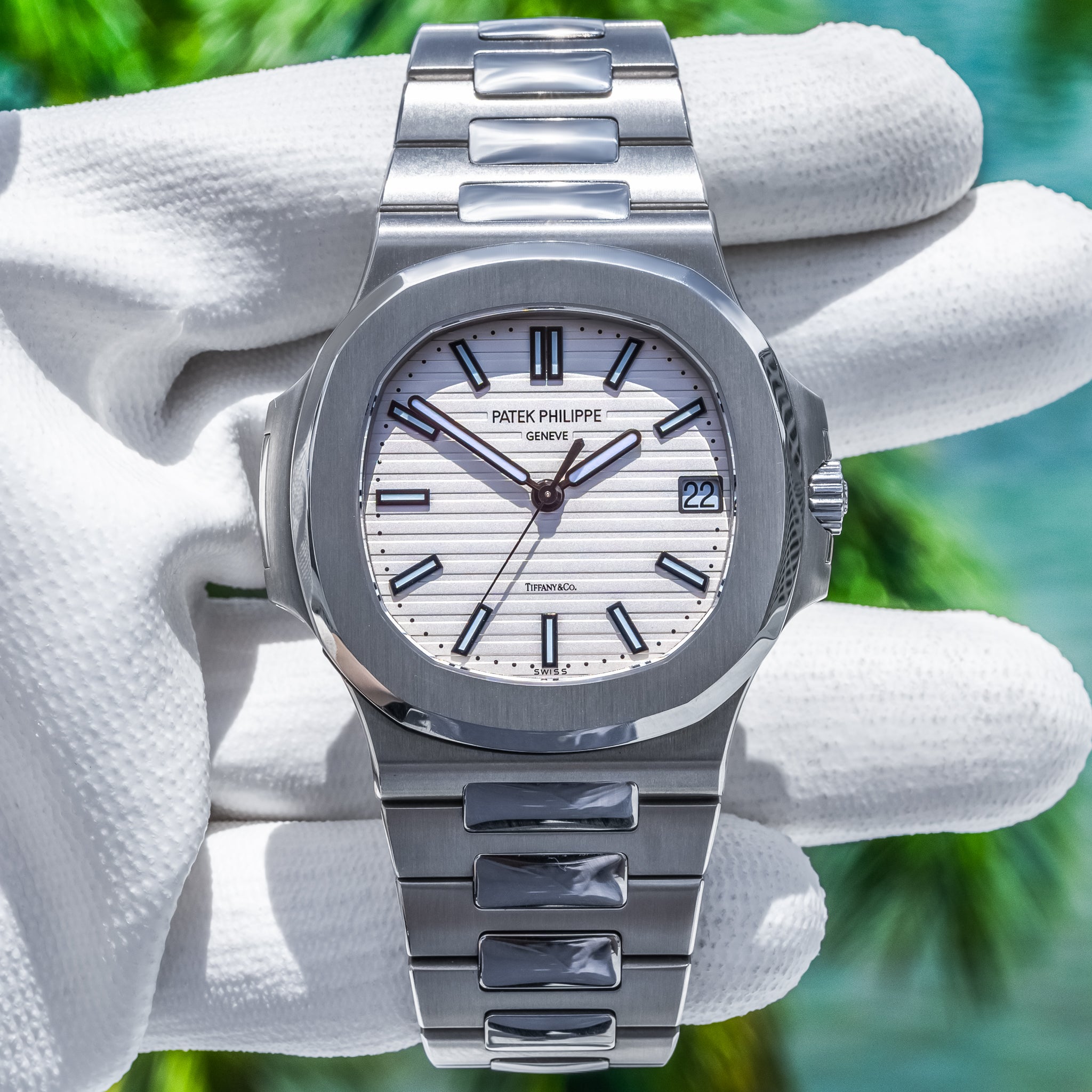 Patek Philippe 5711/1A Nautilus White Dial Tiffany & Co Stamped