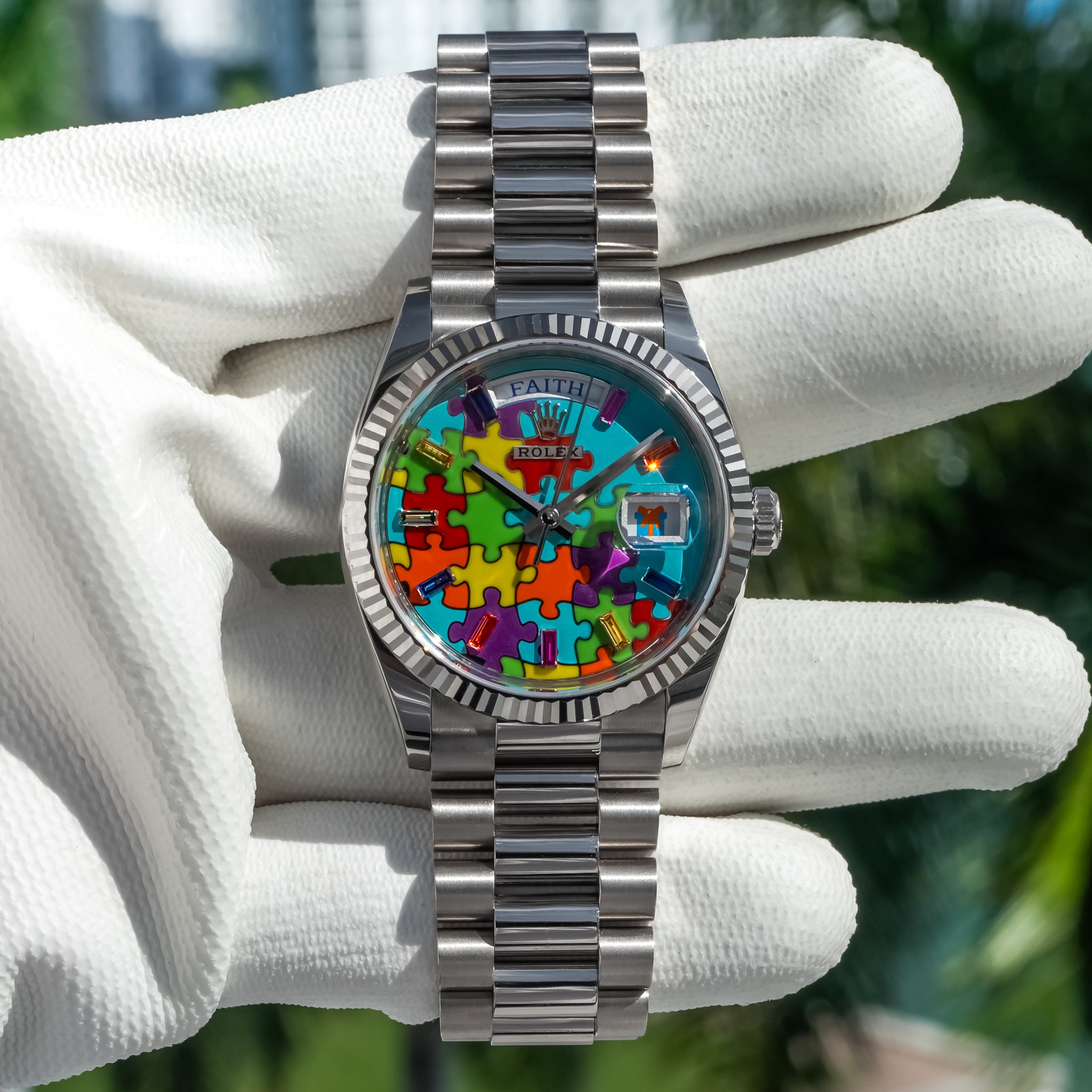 Rolex Day-Date 128239 "Puzzle" White Gold 36mm