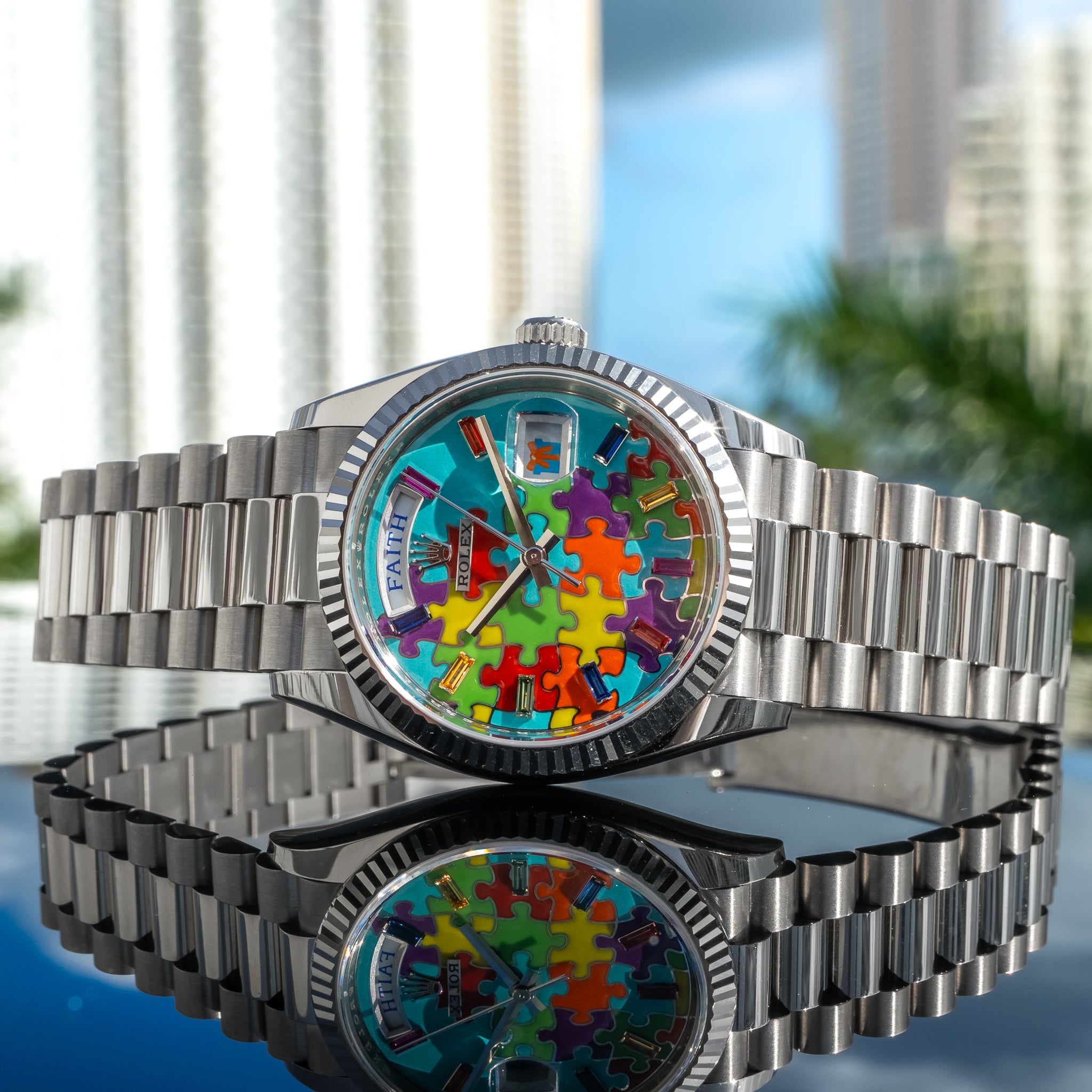 Rolex Day-Date 128239 "Puzzle" White Gold 36mm