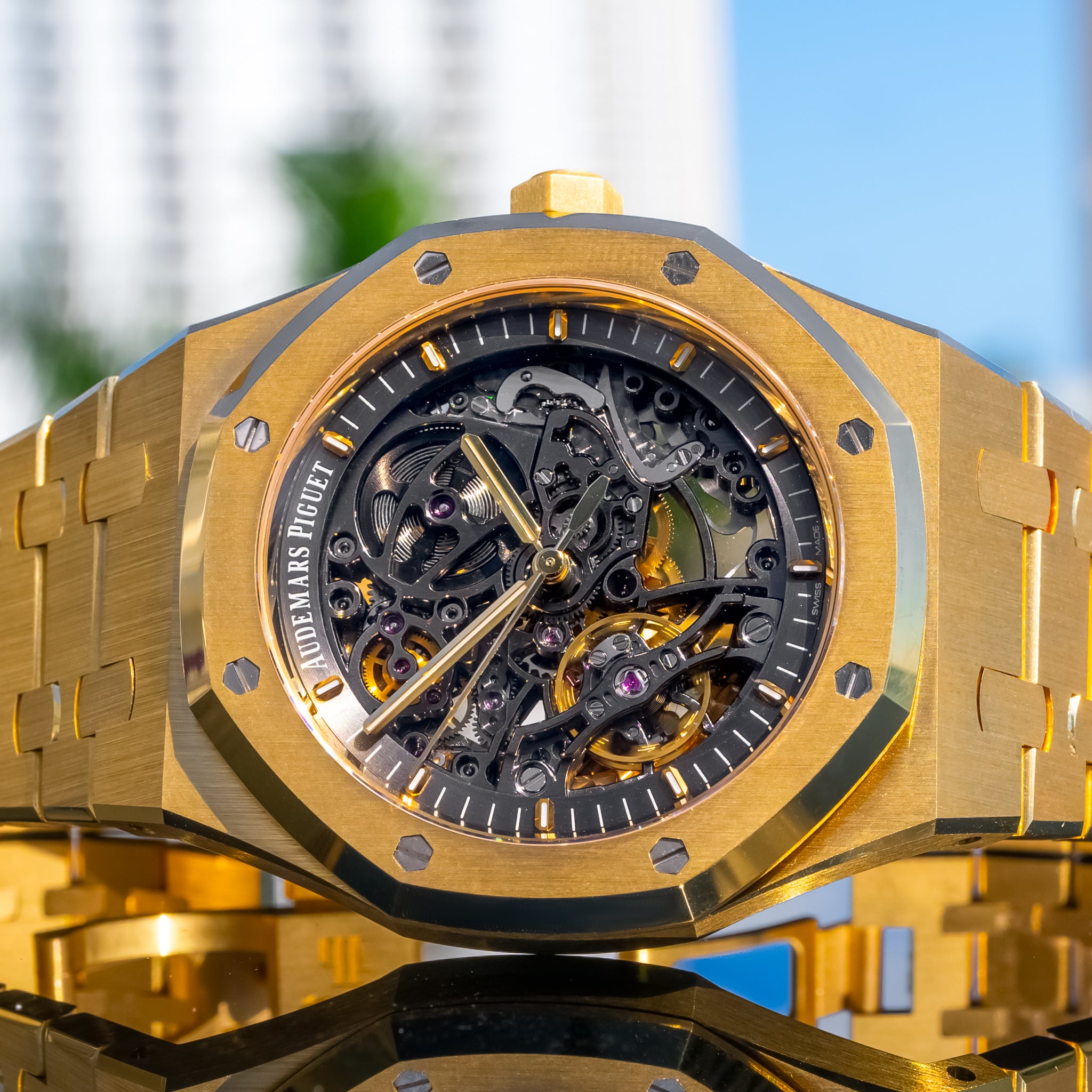 Audemars Piguet 2024 Double Balance Wheel Openworked Yellow Gold 15407BA