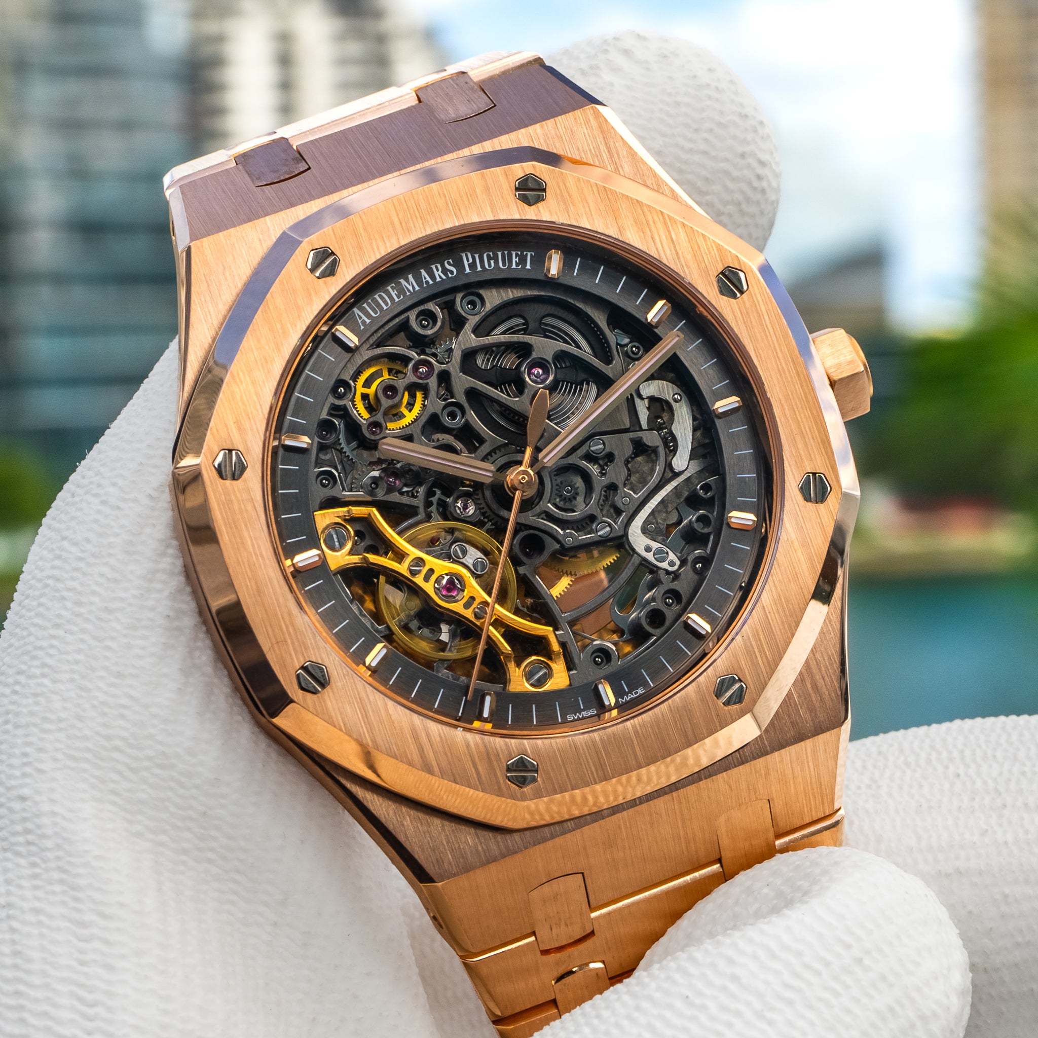 2023 Audemars Piguet 15407or Royal Oak Double Balance Wheel Openworked Rose Gold 41mm
