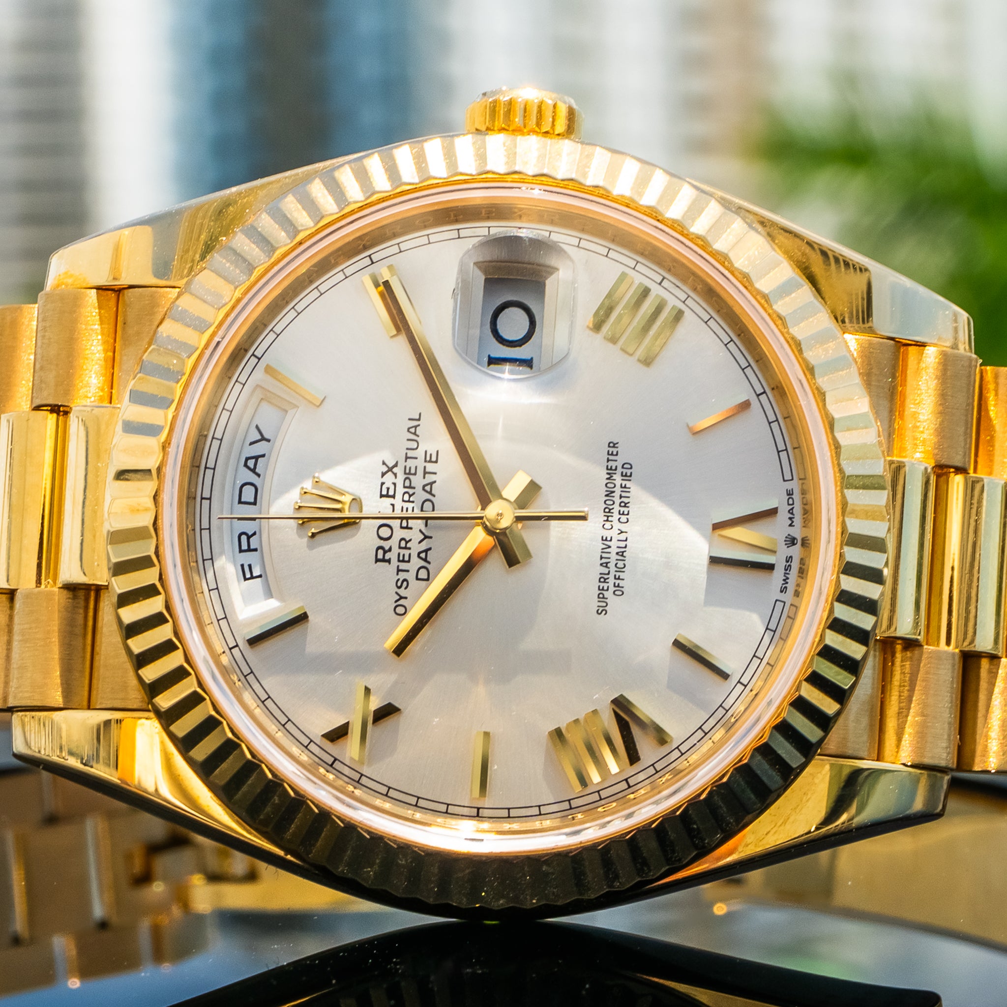 2021 Rolex Day-Date 228238 Silver Dial 40mm