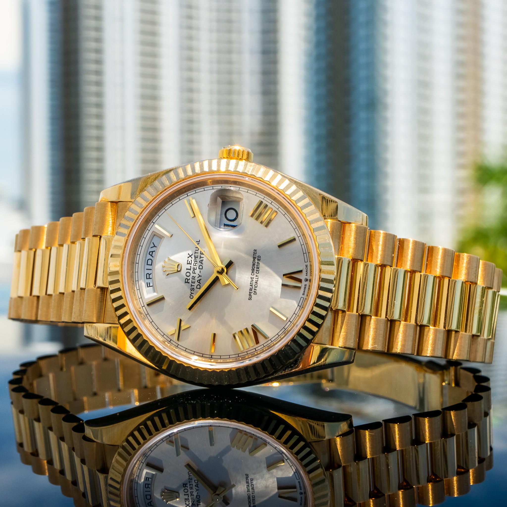 2021 Rolex Day-Date 228238 Silver Dial 40mm