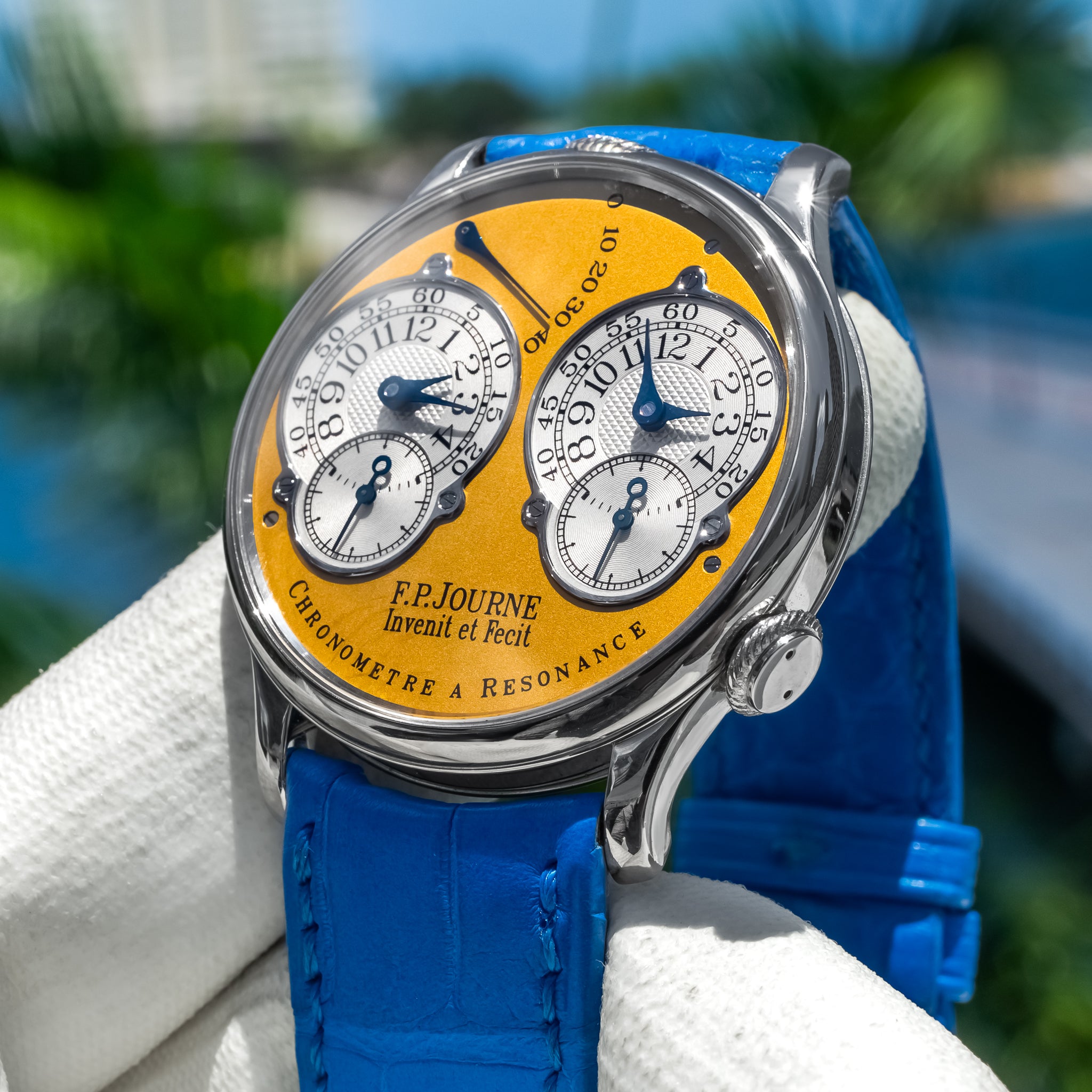 F.P. Journe Chronomètre À Résonance Yellow Dial Brass Movement 38mm