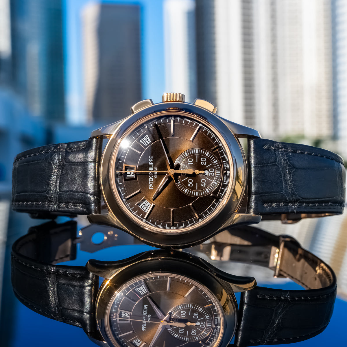 PATEK PHILIPPE カフリンクス ロゴ 大ぶり ダークブルー ゴールド DSC08894-Edit-2-