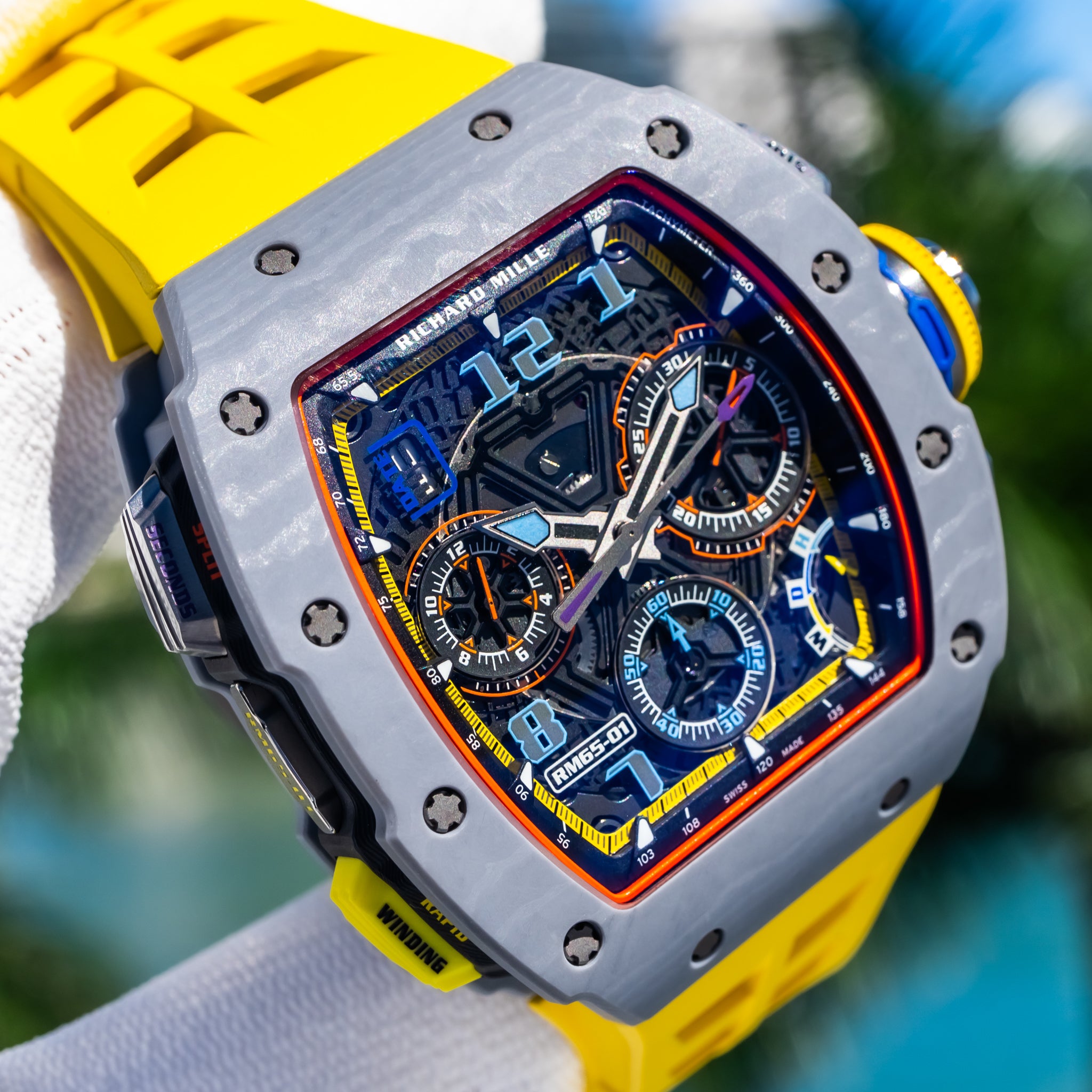 Richard Mille 2024 RM 65-01 Automatic Chronograph Grey Carbon TPT