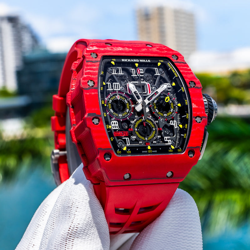 Red Richard Mille Like Watches Red Band Richard Mille Rubber Strap