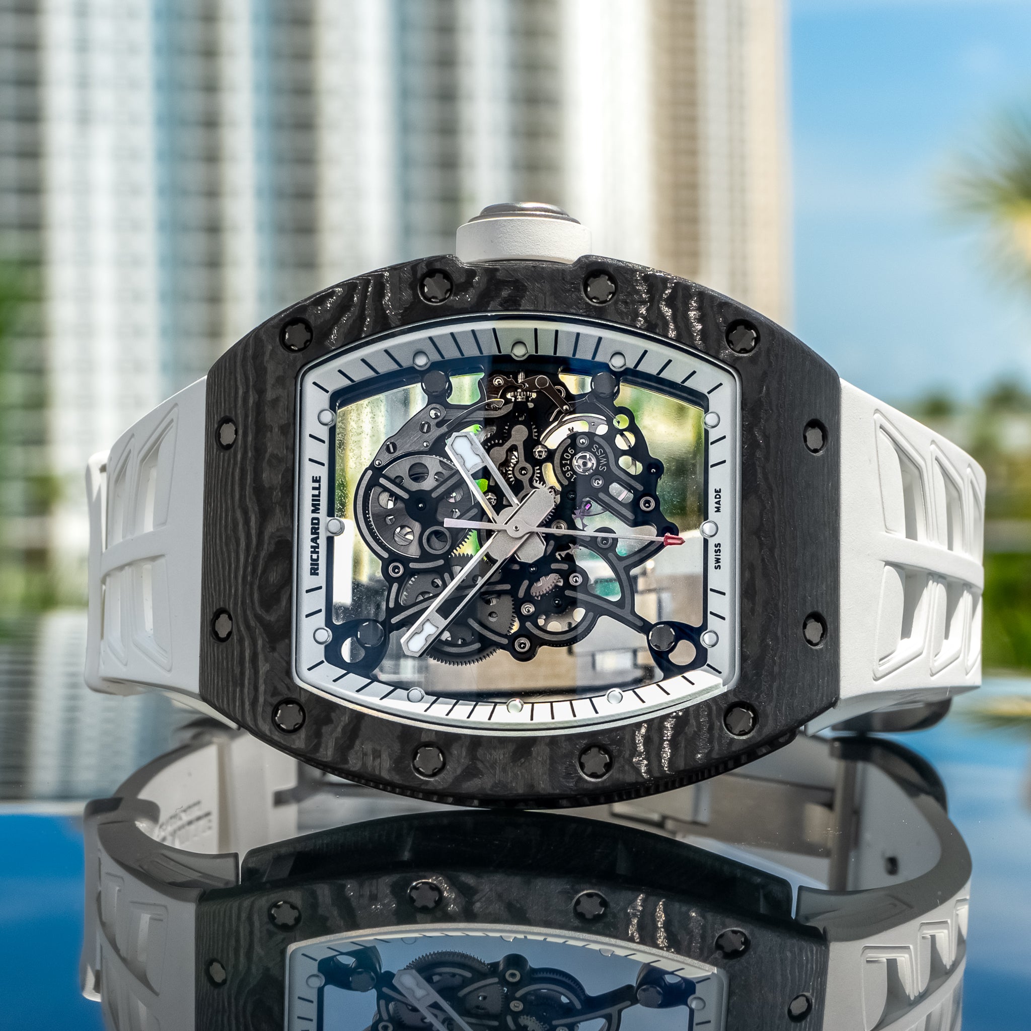 Richard Mille RM055 Bubba Watson 'White Legend' 42.7 mm x 50 mm
