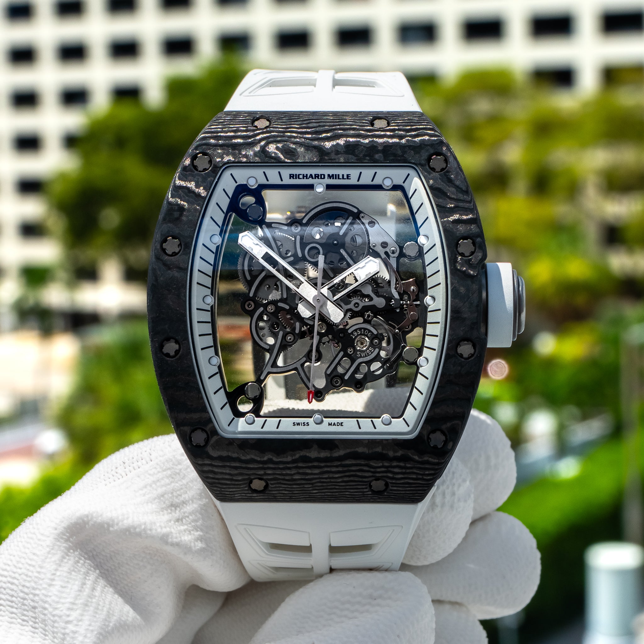 Richard Mille RM055 Bubba Watson 'White Legend' 42.7 mm x 50 mm