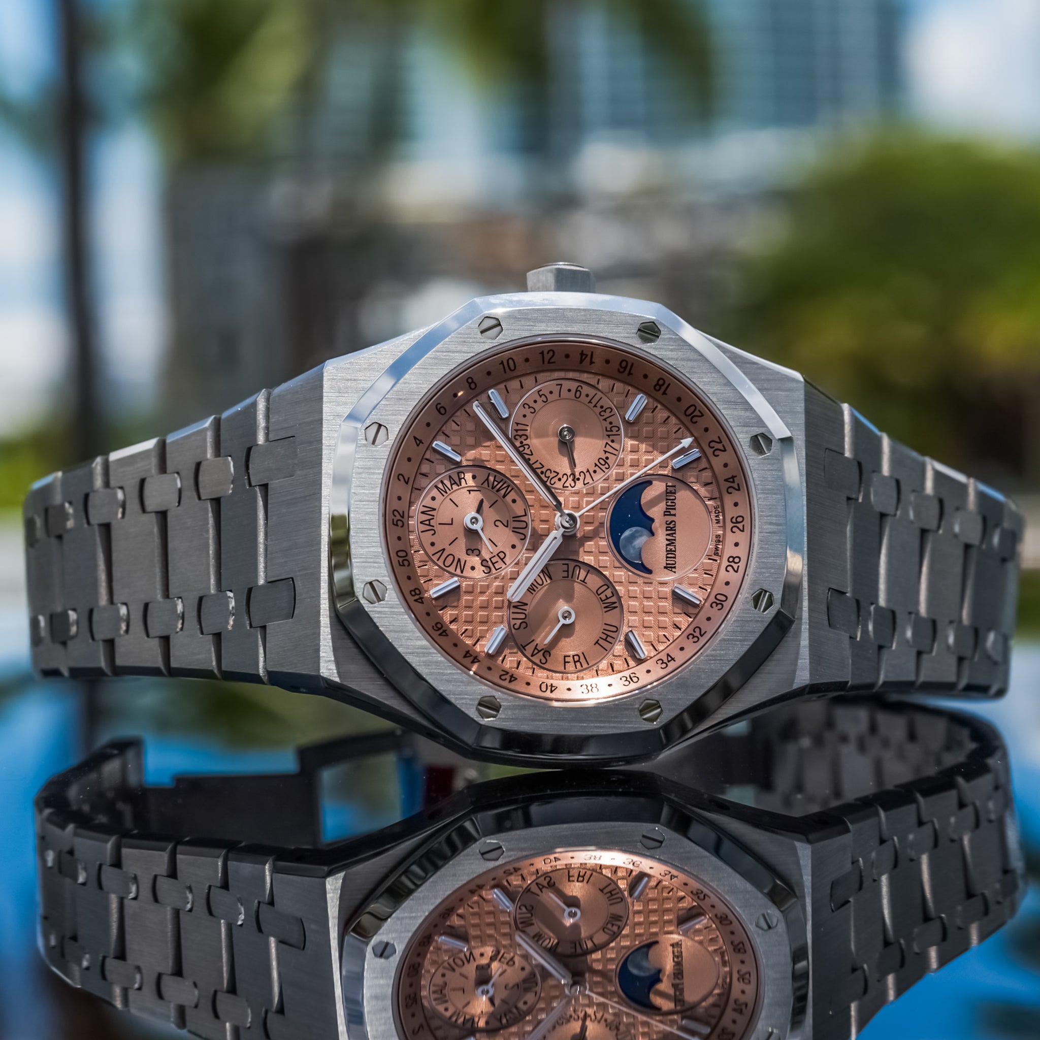 2021 Audemars Piguet Royal Oak Perpetual Salmon Dial 26615TI