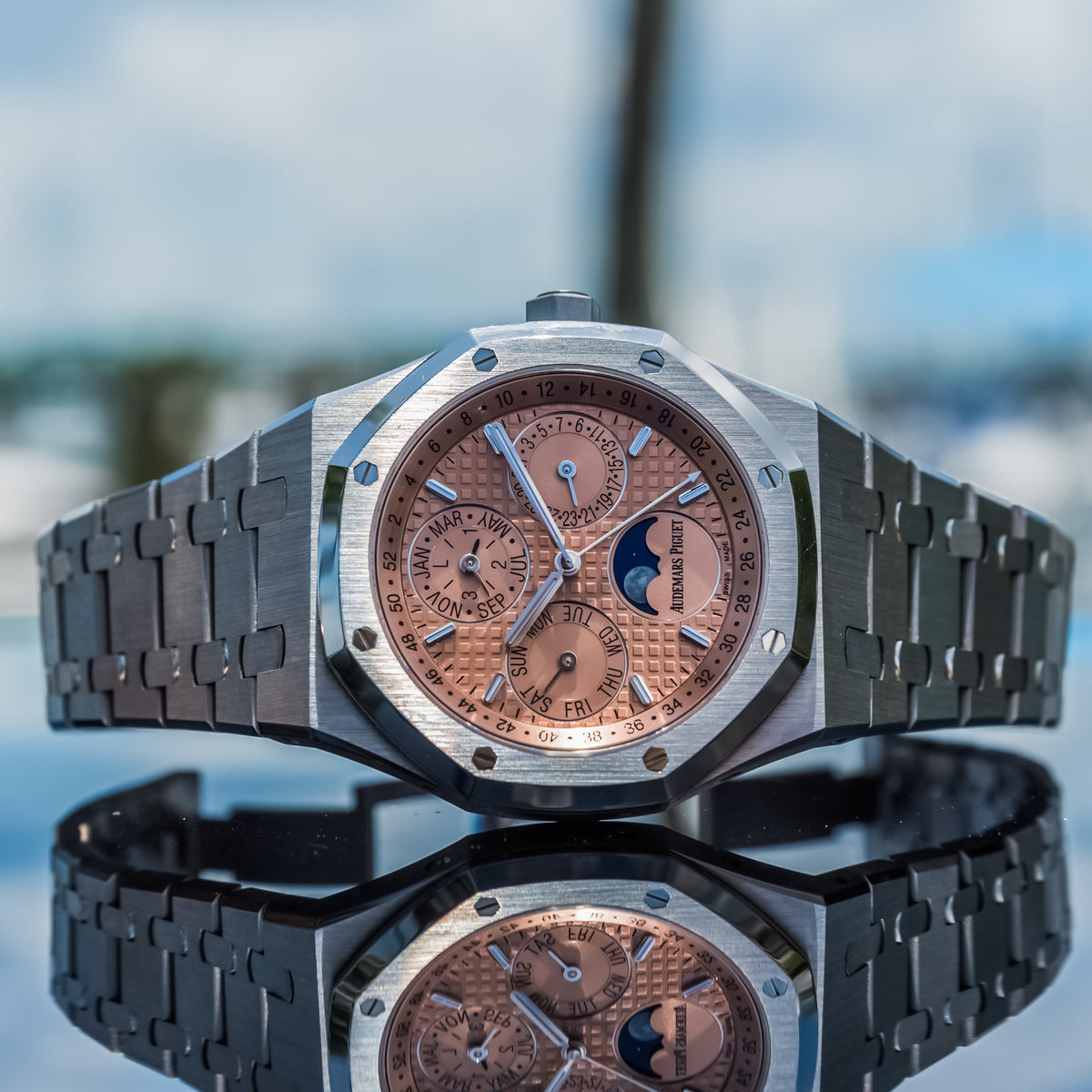 2021 Audemars Piguet 26615TI Royal Oak Perpetual Calendar Salmon Dial