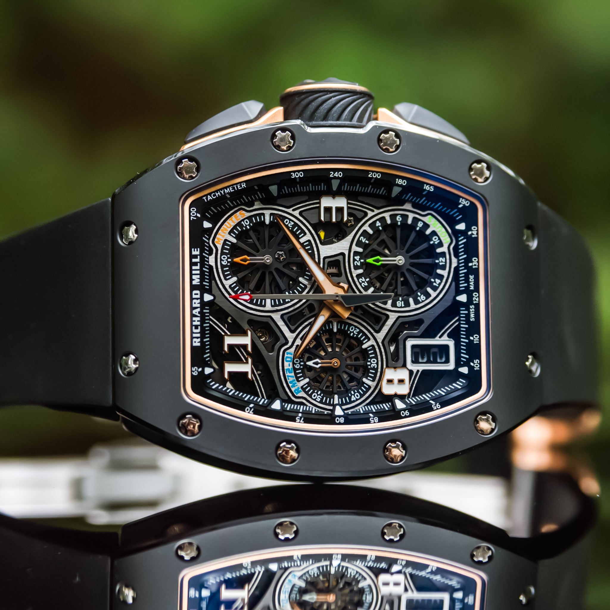 Richard Mille RM 72-01 Automatic Winding Lifestyle Flyback Chronograph Rose Gold / Black Ceramic