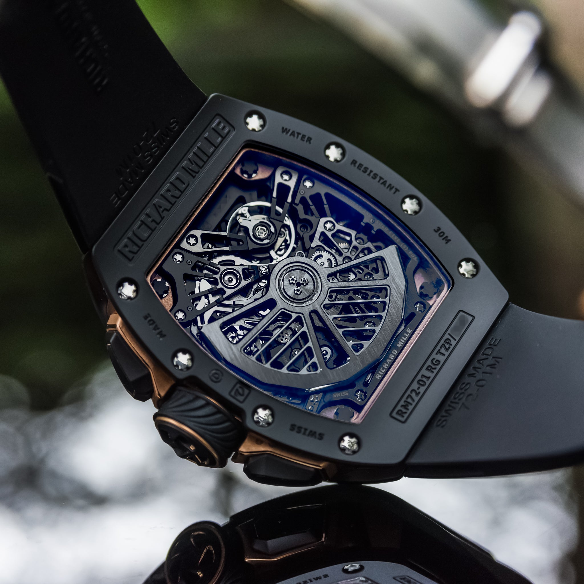 Richard Mille RM 72-01 Automatic Winding Lifestyle Flyback Chronograph Rose Gold / Black Ceramic