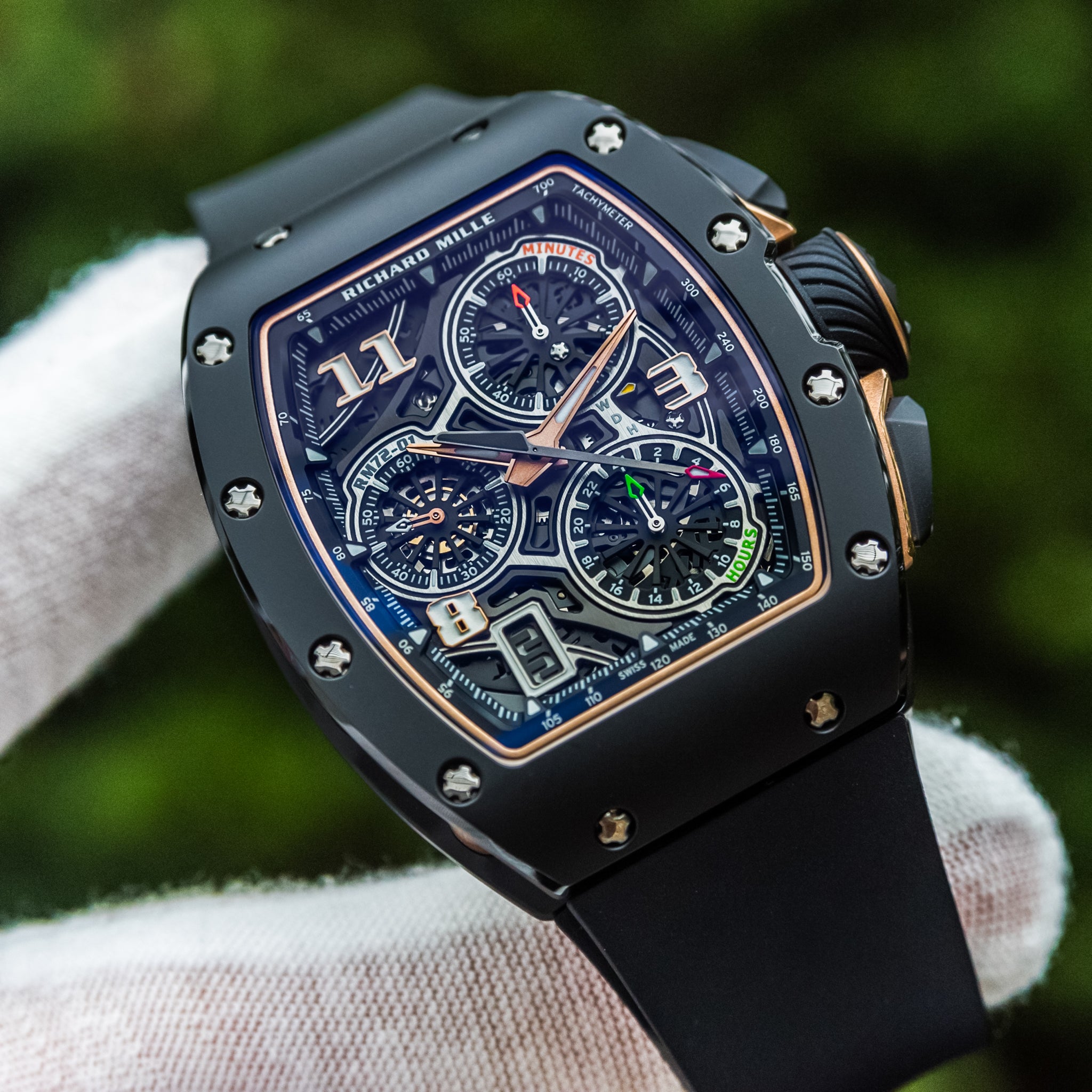 Richard Mille RM 72-01 Automatic Winding Lifestyle Flyback Chronograph Rose Gold / Black Ceramic