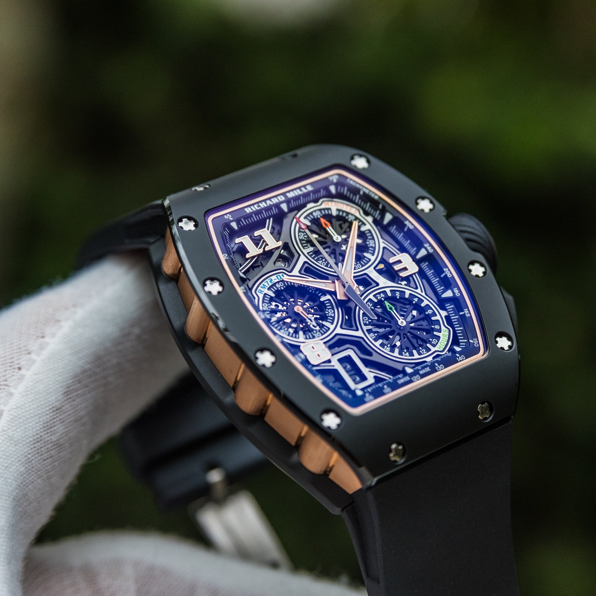 Richard Mille RM 72-01 Automatic Winding Lifestyle Flyback Chronograph Rose Gold / Black Ceramic