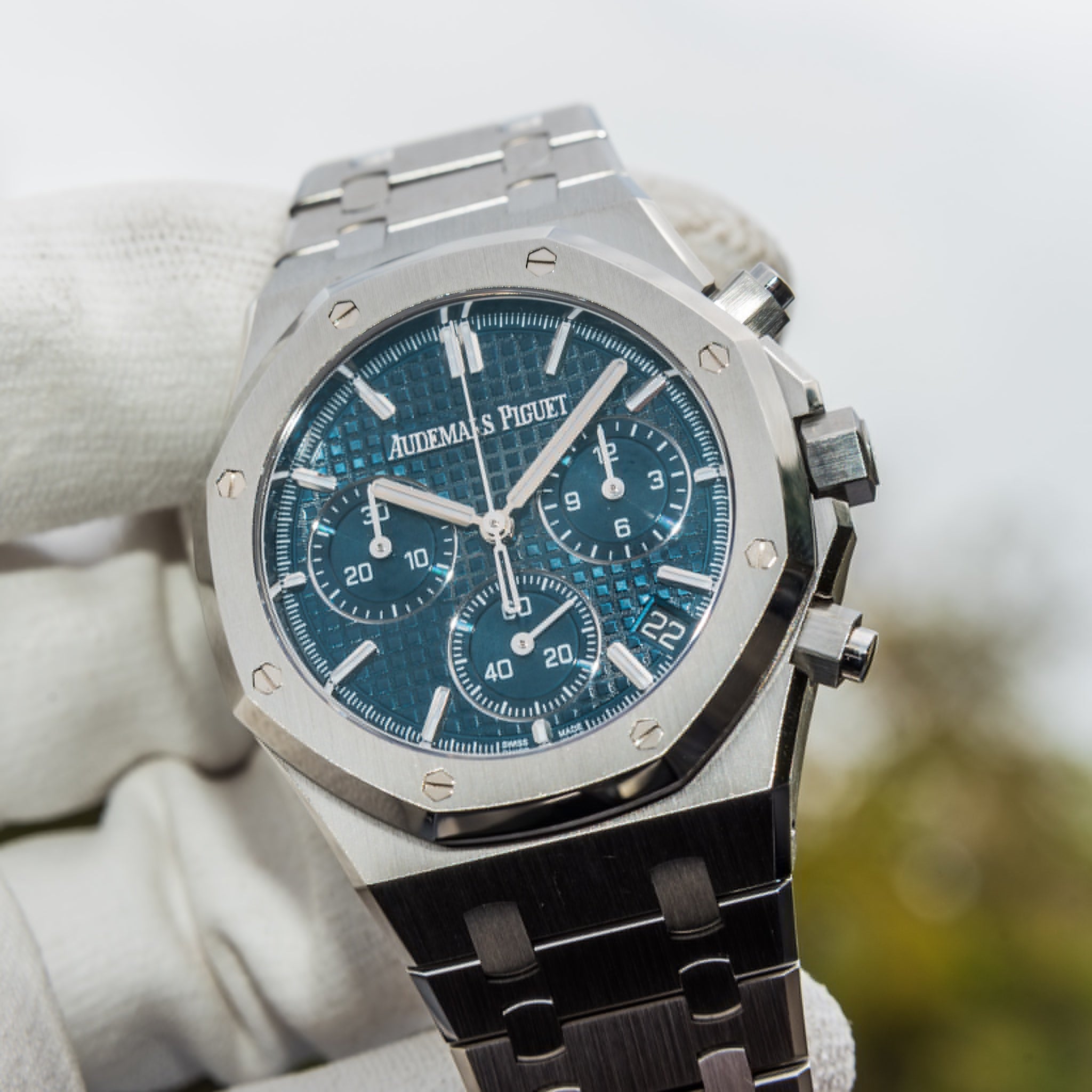 Ap royal oak chrono best sale blue dial