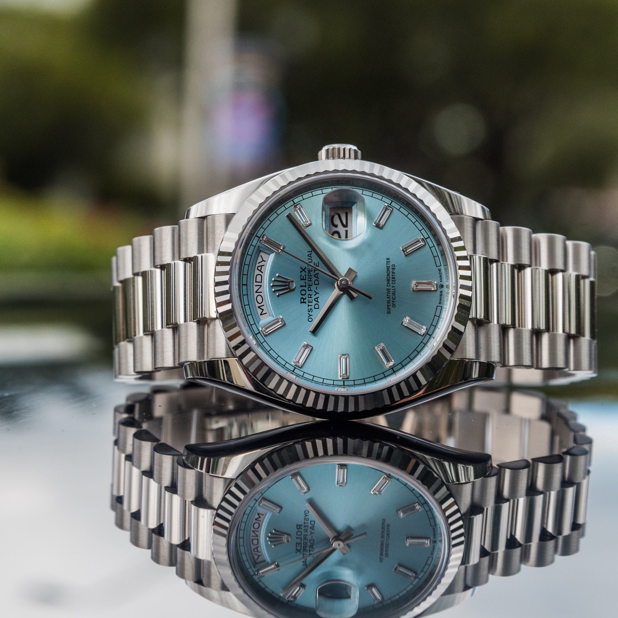 Rolex presidential baguette hot sale