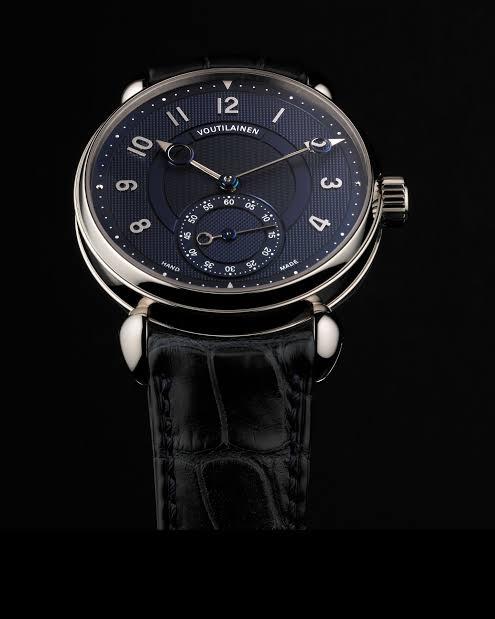 Kari Voutilainen Observatoire with blue guilloche dial in white gold