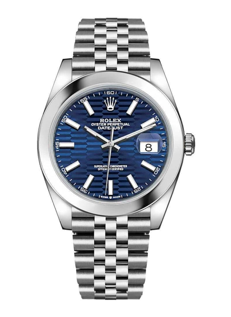 Rolex 2022 Datejust 41mm Blue Motif on Jubilee 126300