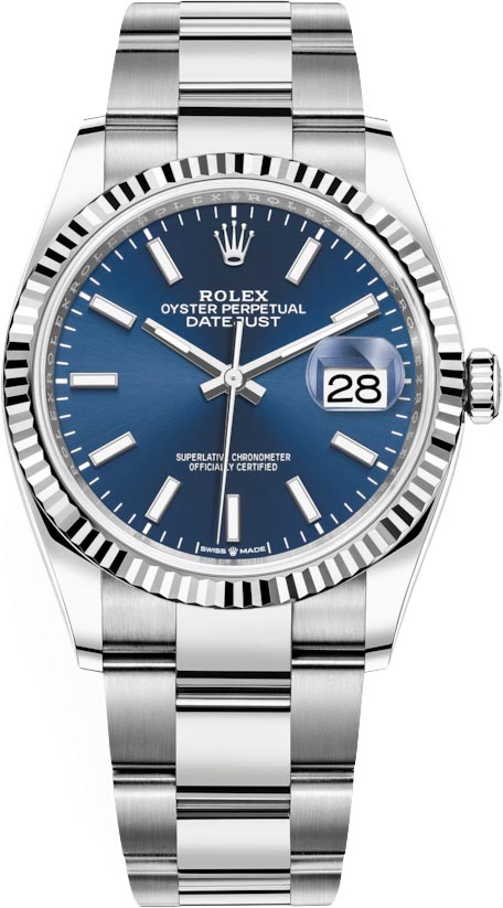 2022 Rolex Datejust 36 Blue Index on Oyster 126234