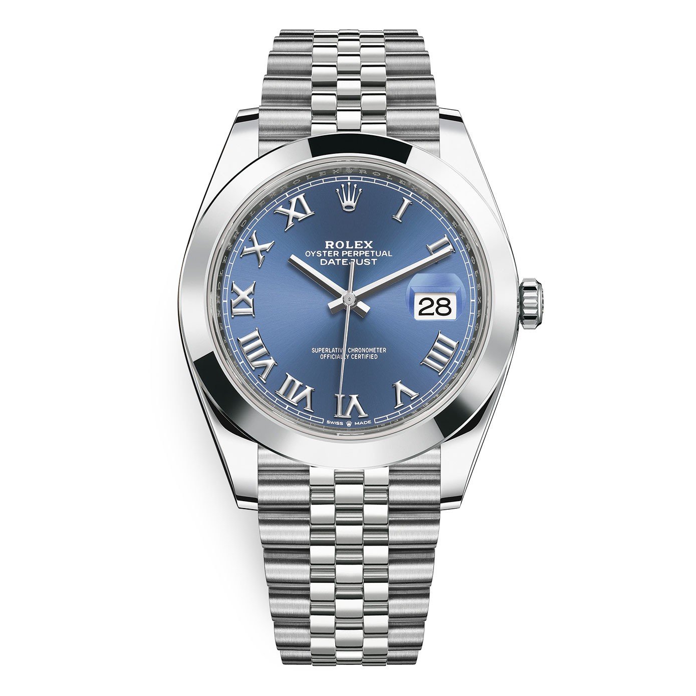 Rolex 2022 Datejust 41mm Blue Roman on Jubilee 126300