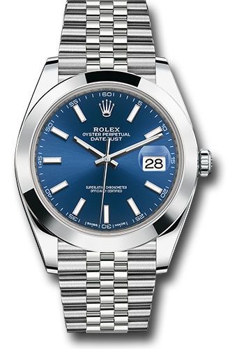 Rolex 2022 Datejust 41mm Blue Stick Dial on Jubilee 126300