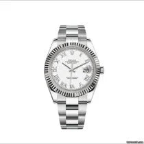 Unworn 2022 Rolex Datejust 41m Fluted Bezel White Roman Dial 126334