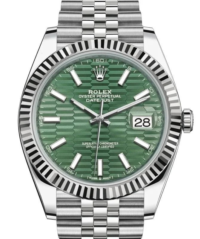 2022 Rolex Datejust 41mm Green Motif New Release 126334