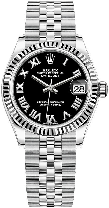 Rolex Datejust 31 Black Roman Dial Jubilee